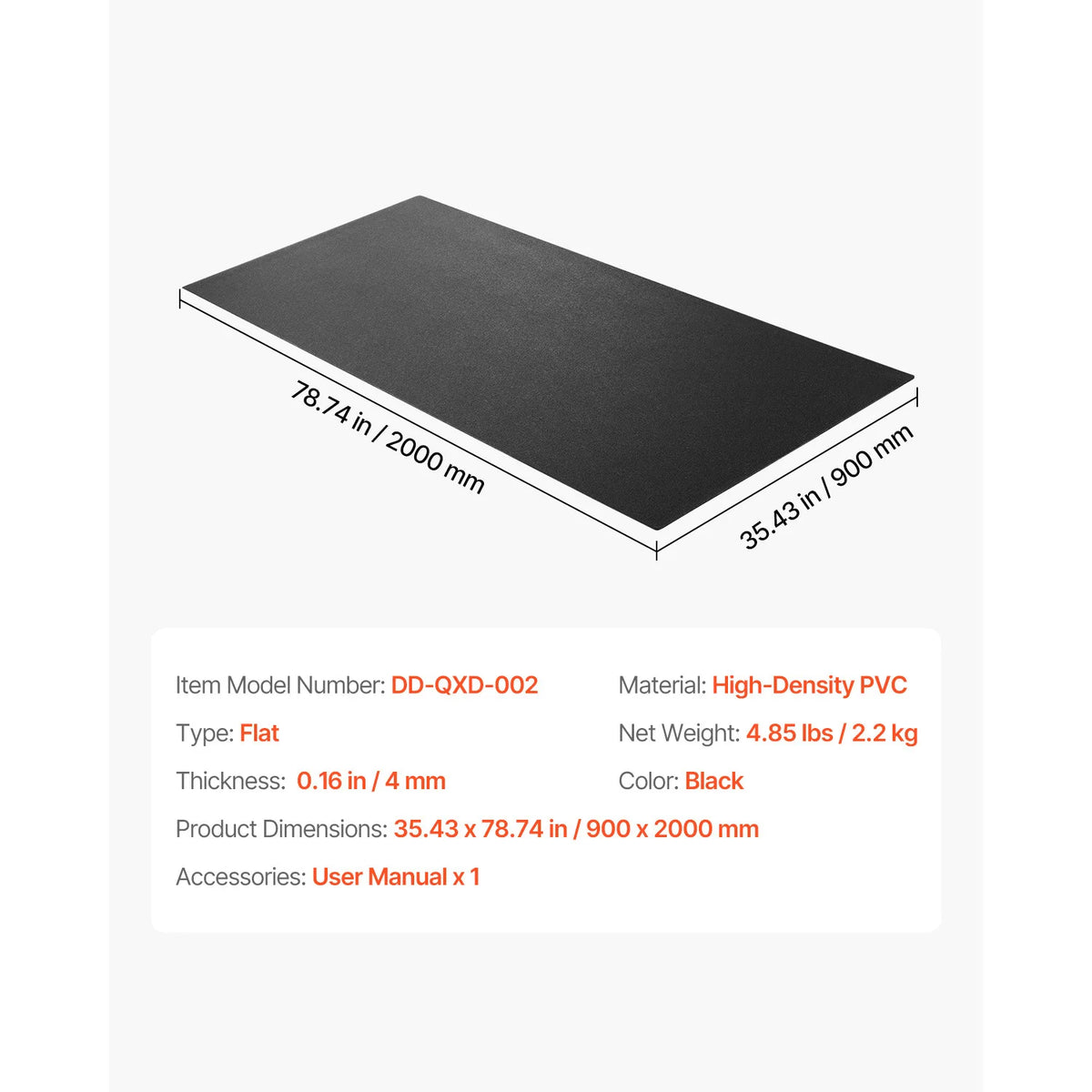 Tapis de protection de sol pour tapis de course, rameur et vélo
