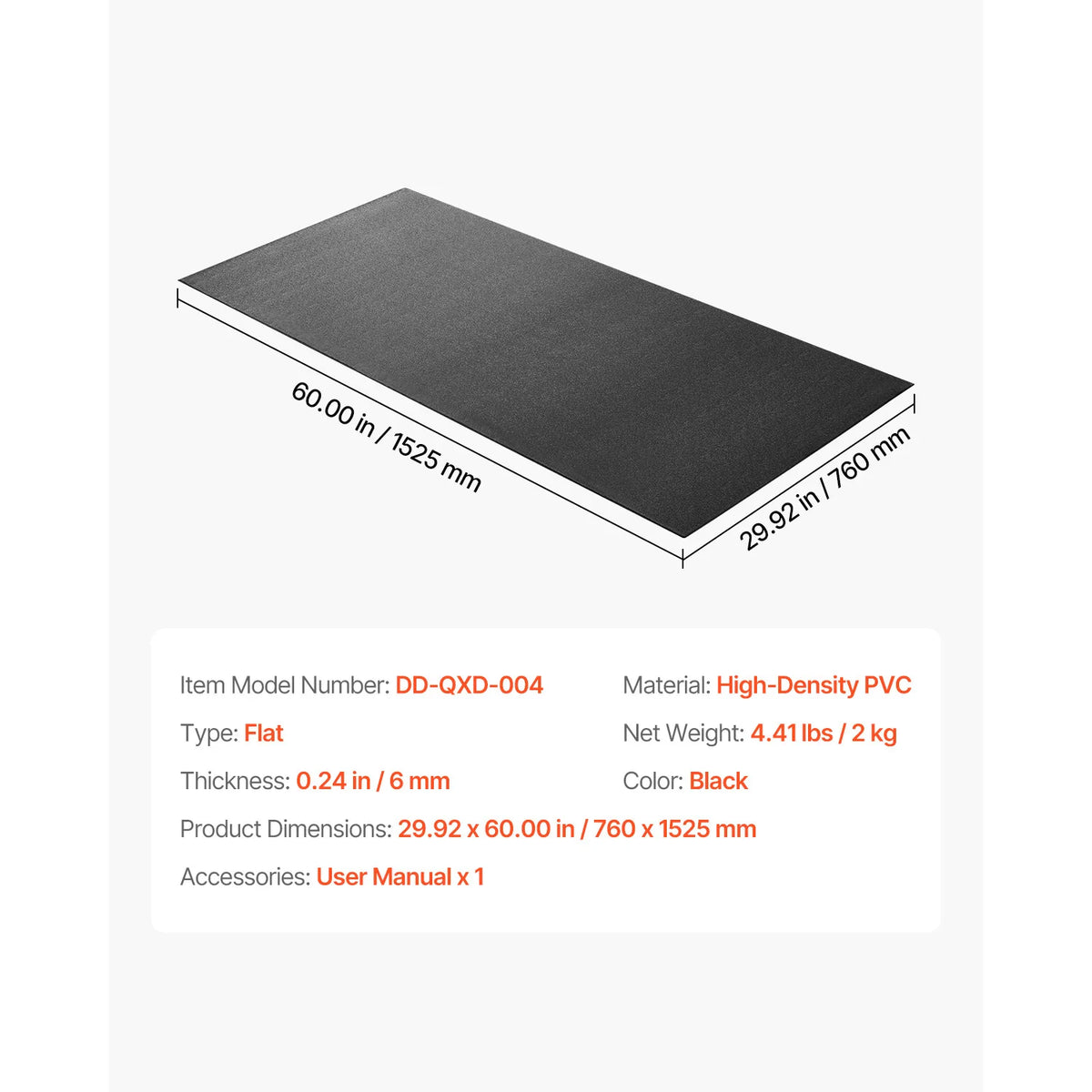 Tapis de protection de sol pour tapis de course, rameur et vélo