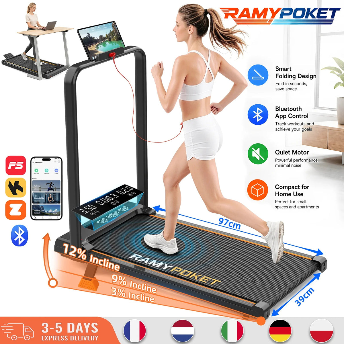 Tapis de marche sous bureau Stride Desk Mini