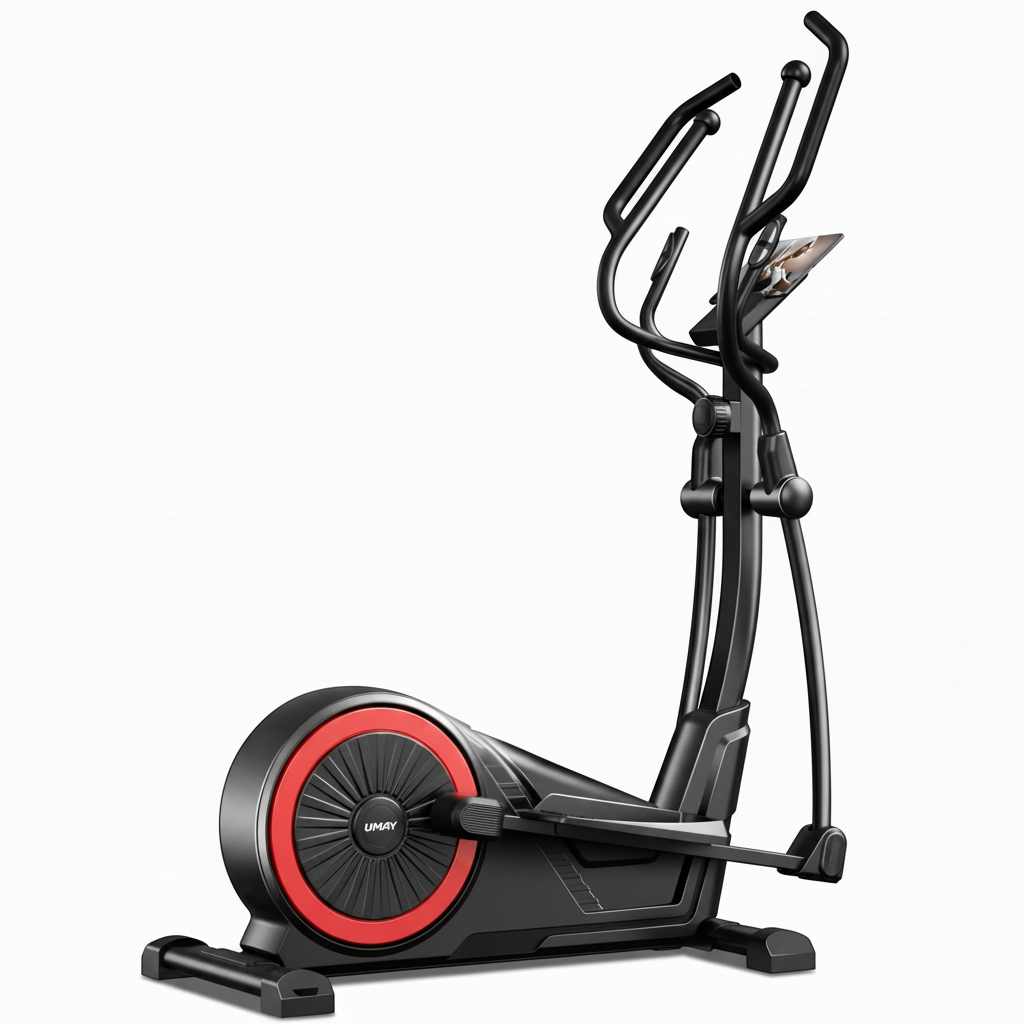 Vélo elliptique magnétique Orbis Home 40 avec volant rouge et poignées mobiles